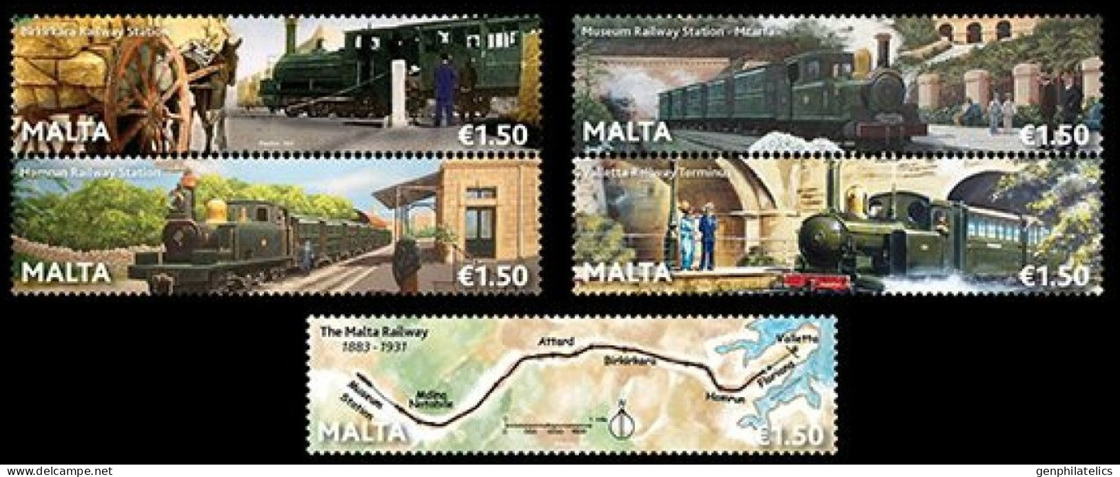 MALTA 2023 TRANSPORT Railroad Vehicles. Locomotives TRAINS - Fine Set MNH - Malta