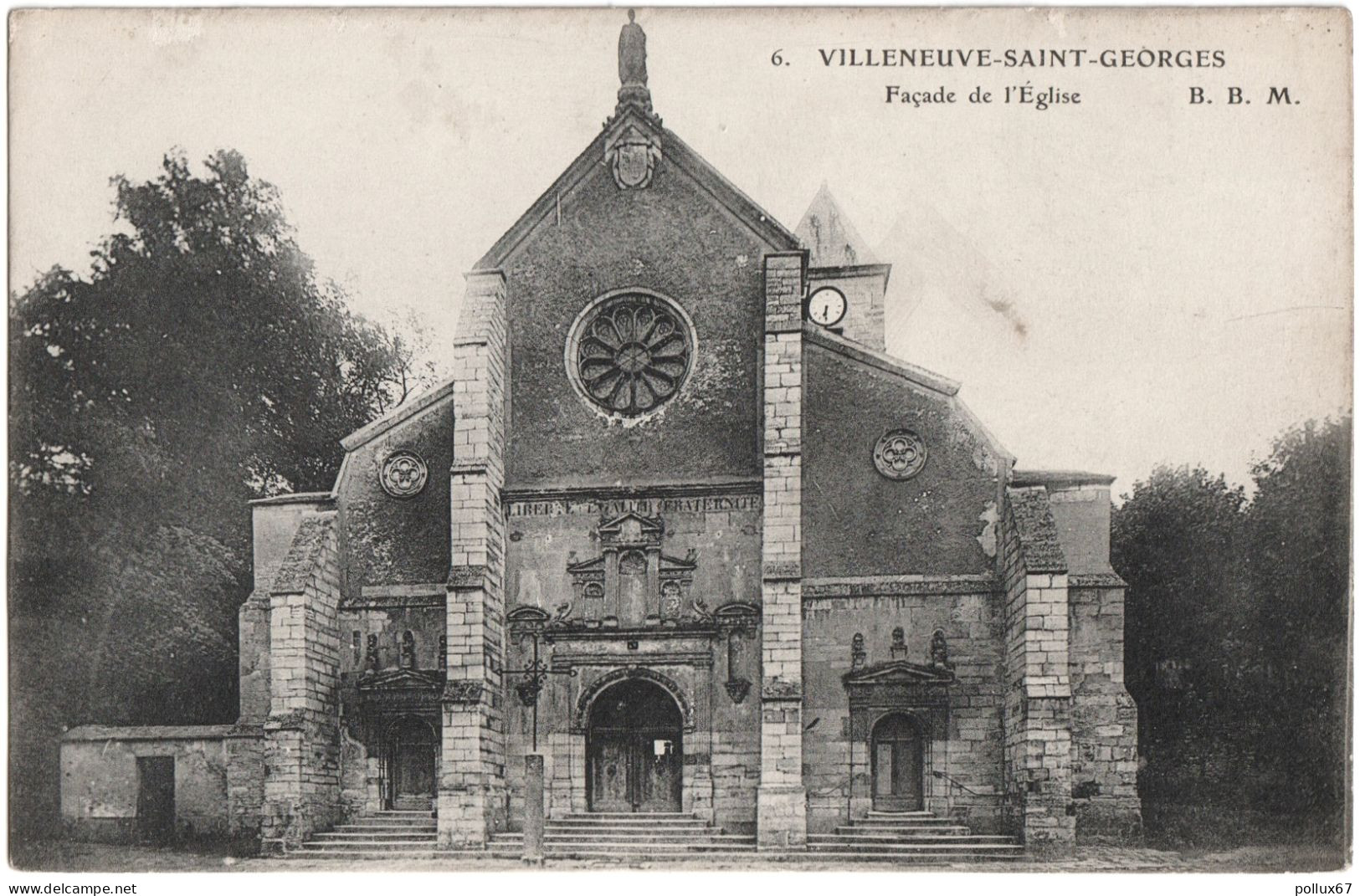 CPA DE VILLENEUVE-SAINT-GEORGES  (VAL DE MARNE)  FAÇADE DE L'ÉGLISE - Villeneuve Saint Georges