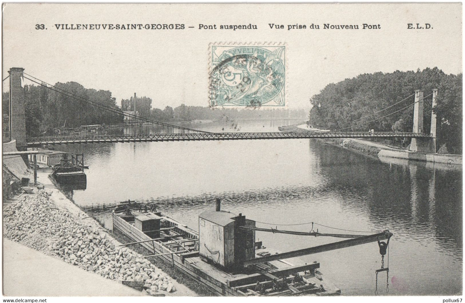 CPA DE VILLENEUVE-SAINT-GEORGES  (VAL DE MARNE)  PONT SUSPENDU - VUE PRISE DU NOUVEAU PONT - Villeneuve Saint Georges