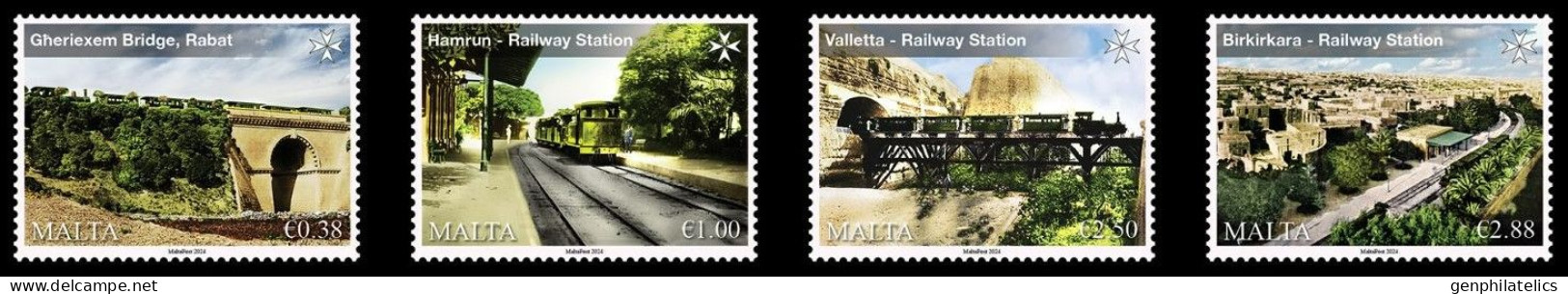 MALTA 2024 TRANSPORT Railroad Vehicles. Locomotives TRAINS - Fine Set MNH - Malta