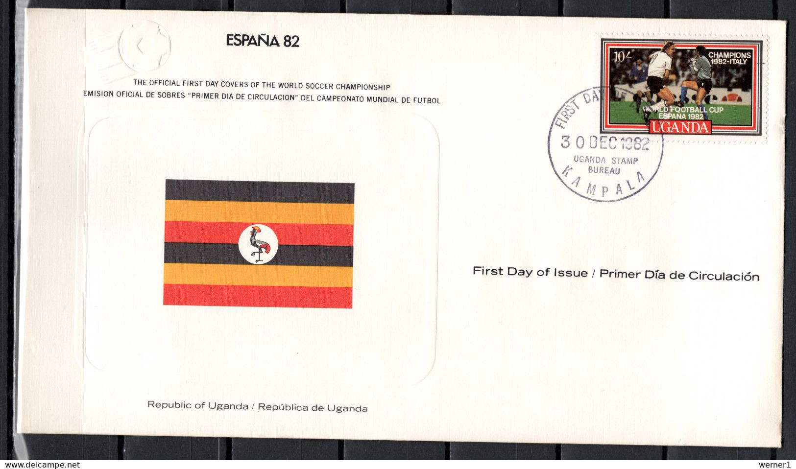 Uganda 1982 Football Soccer World Cup Commemorative FDC - 1982 – Espagne