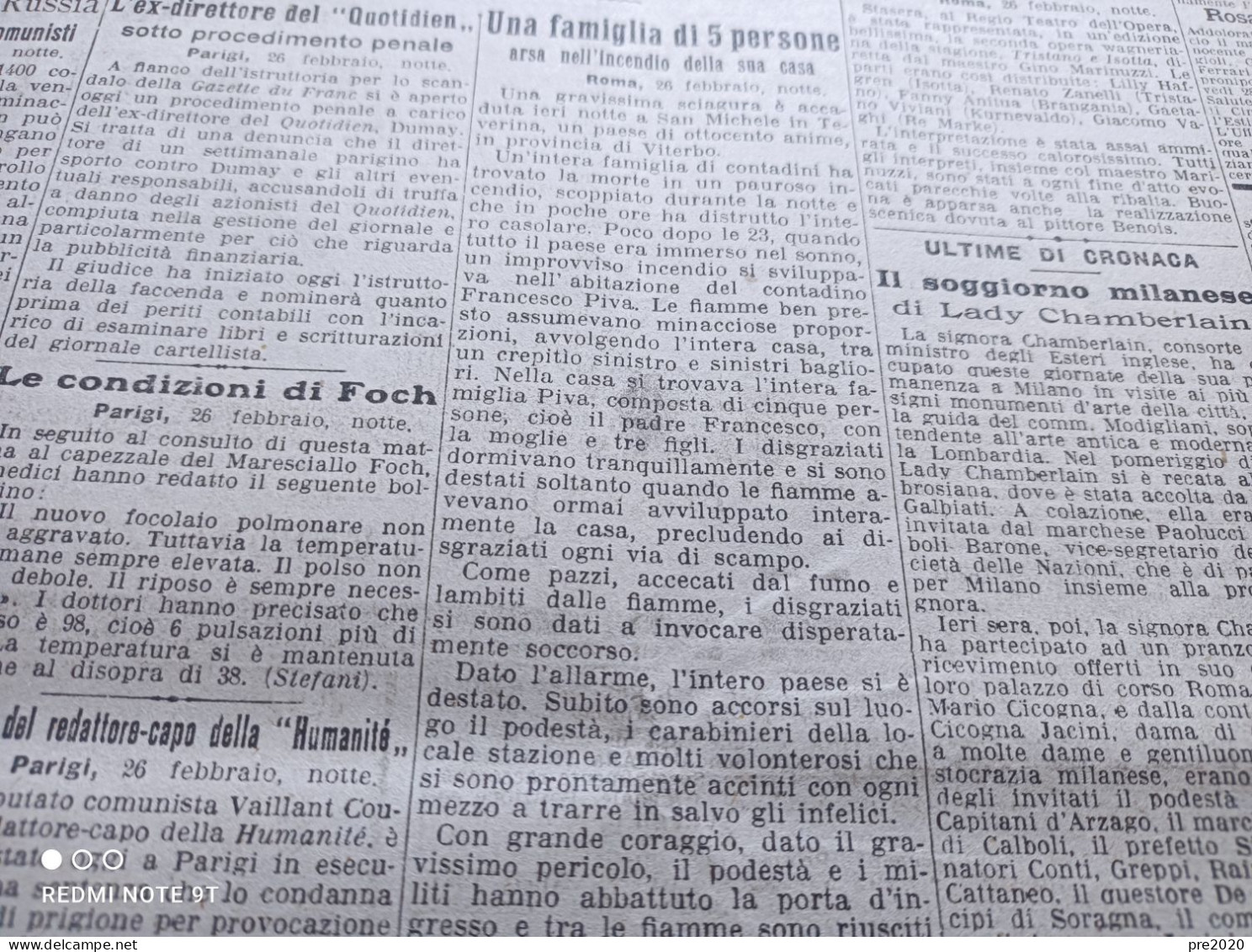 CORRIERE DELLA SERA 27/2/1929 MUSSOLINI A DALMINE NIBBIANA ALTAVILLA PALERMO SAN MICHELE IN TEVERINA PULA SARDEGNA - Other & Unclassified