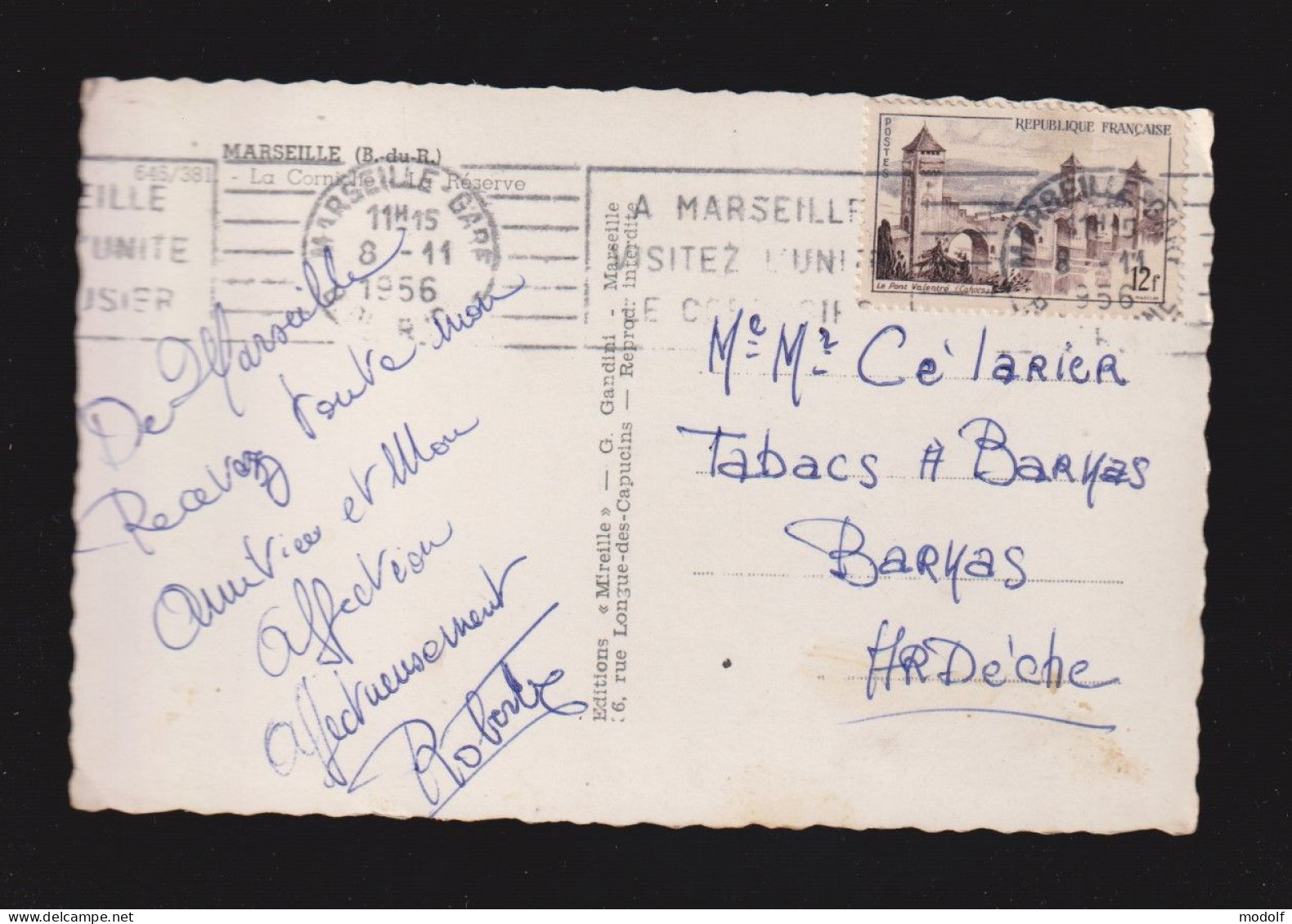 CPSM Dentelée - 13 - Marseille - La Corniche - Circulée En 1956 - Endoume, Roucas, Corniche, Beaches