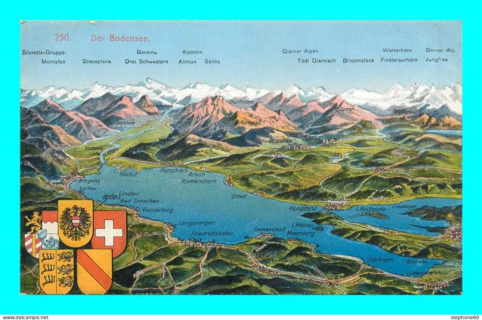 A909 / 387  Der Bodensee ( Type Carte Geographique ) - Carte Geografiche