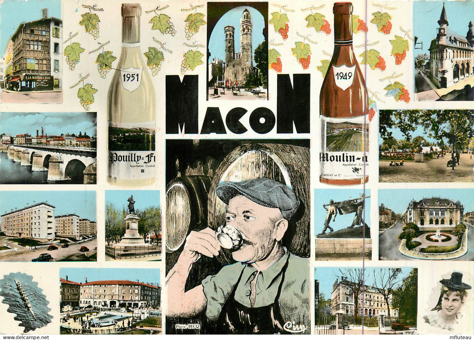 71* MACON Multi Vues  « pouilly » «  Moulin A Vent » (CPSM 10x15cm)    RL18,0900 - Macon