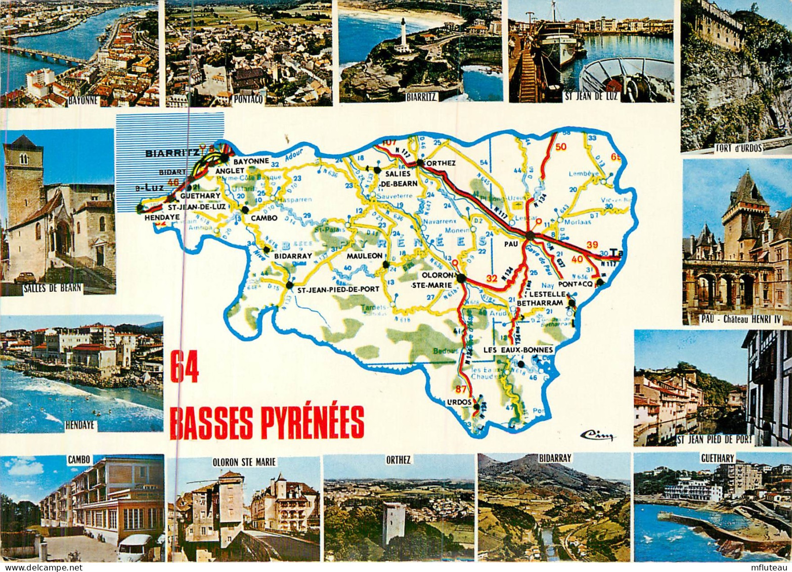 64* BASSES PYRENEES Carte Du Dept Et Multi Vues (CPM 10x15cm)     RL18,0584 - Other & Unclassified