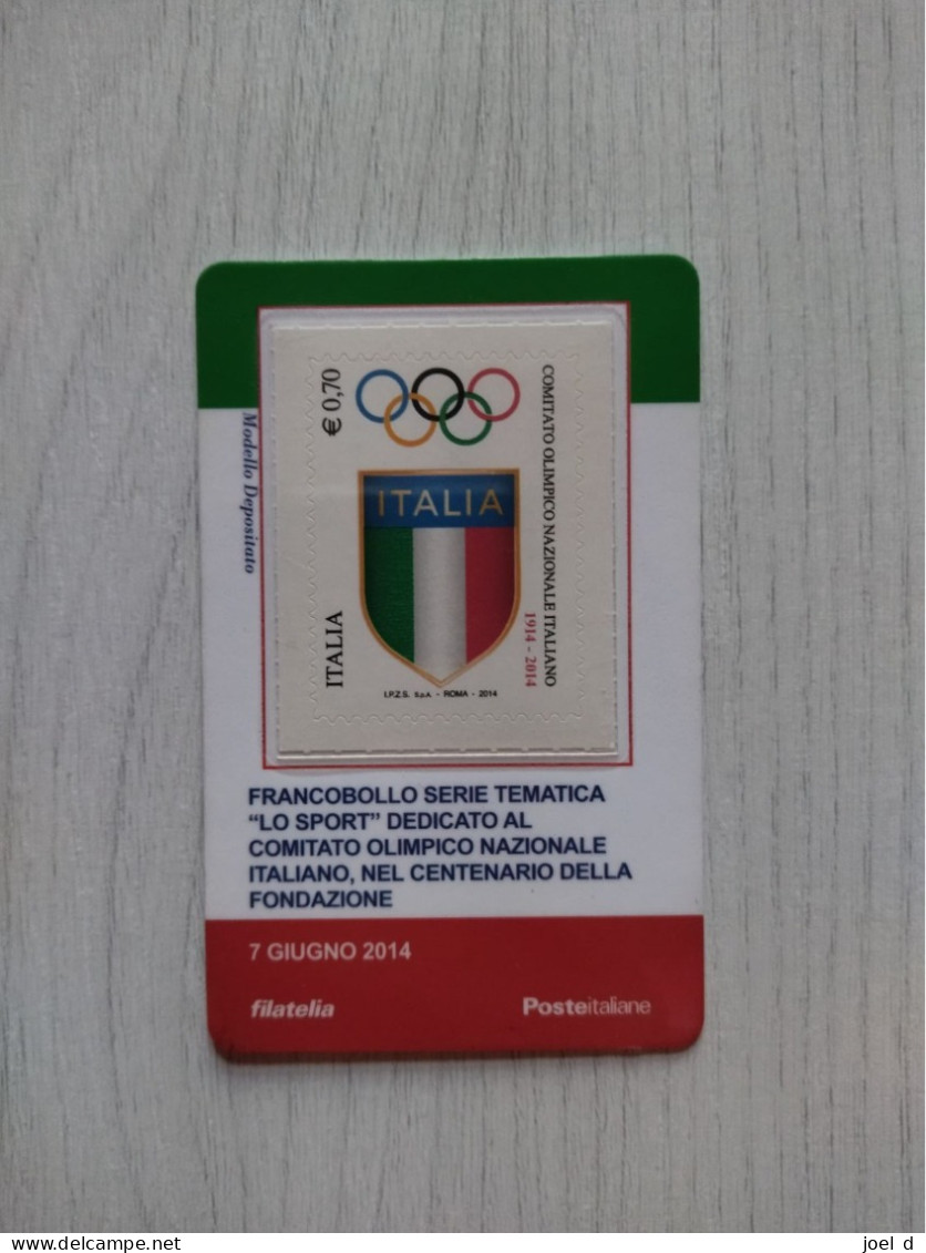 2014 ITALIA "SPORT - CENTENARIO FONDAZIONE COMITATO OLIMPICO NAZIONALE ITALIANO" Tessera Filatelica - Cartes Philatéliques