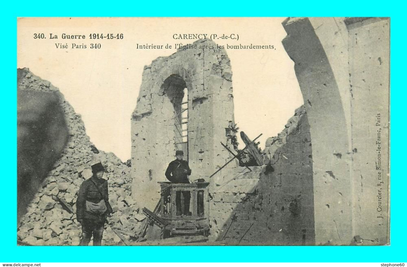 A907 / 133 62 - CARENCY Interieur De L'Eglise Apres Les Bombardements - Guerre 1914 - Autres & Non Classés