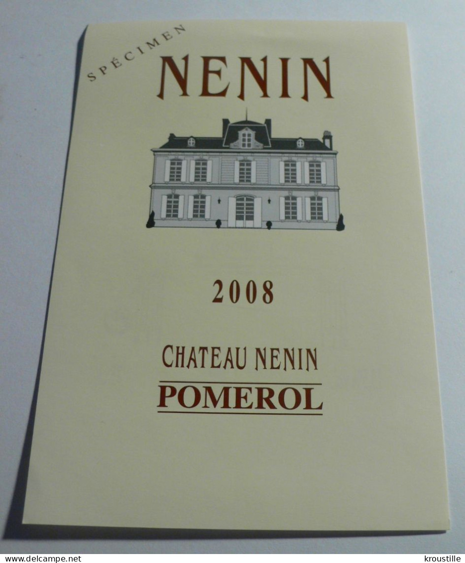POMEROL : LOT DE 2 ETIQUETTES CHATEAU NENIN (2008 ET 2011) - NEUVES - Bordeaux