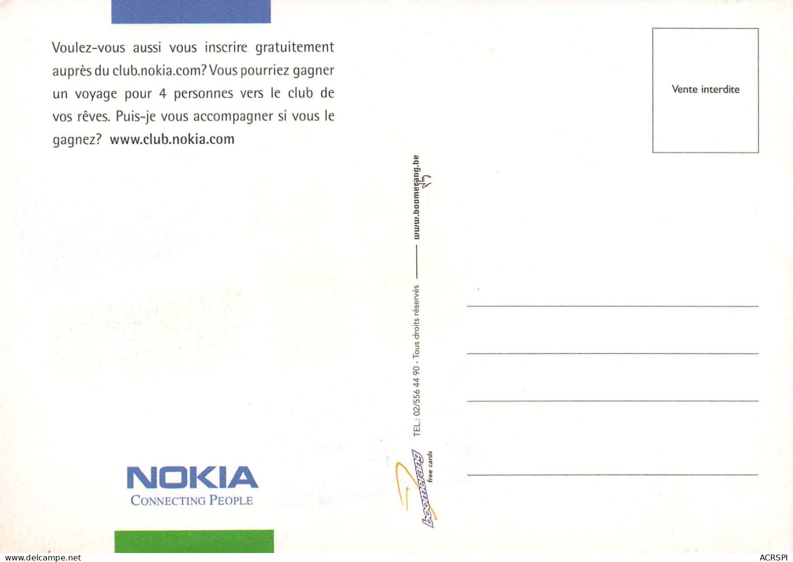 Nokia Mobile OY Finlande Multinationale De Télécommunications Téléphone  Boomerang  (scanR/V)   N° 67 \MR8005 - Finlande