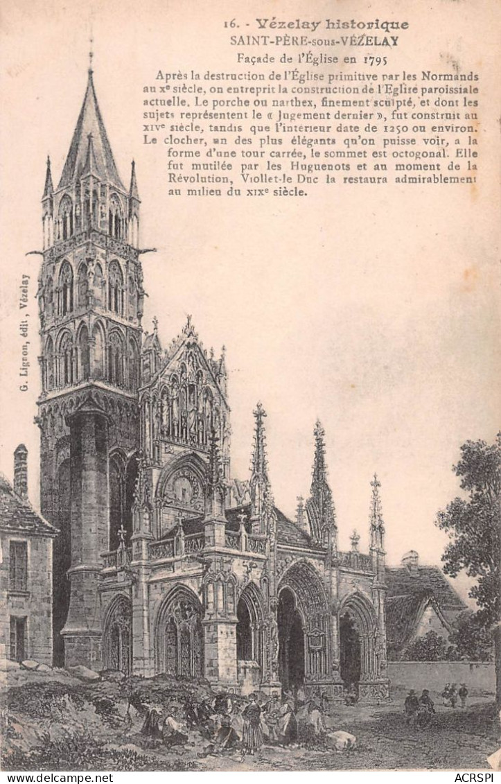 Saint-Père-sous-Vézelay Morvan  Façade De L'église Saint-pierre En 1795 (Scan R/V) N° 10 \MR8003 - Vezelay