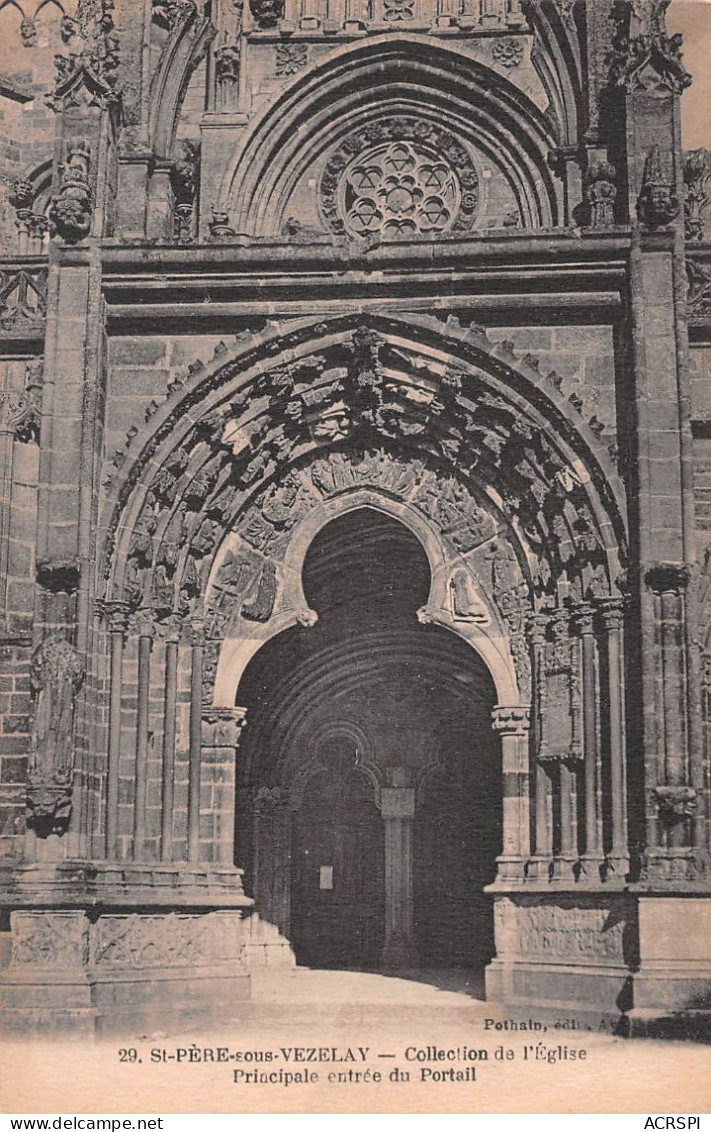 Saint-Père-sous-Vézelay Morvan  Façade De L'église  Entrée Principale Le Portail  (Scan R/V) N° 6 \MR8003 - Vezelay
