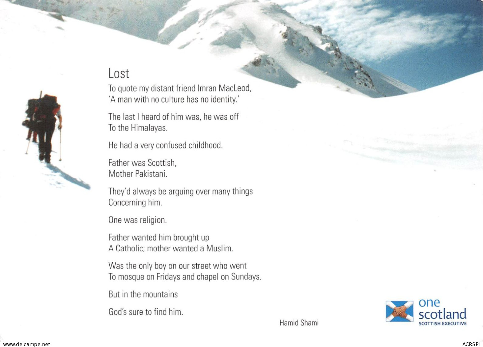 National Poetry Day In Scotland  LOST Hamid Shami (Scan R/V) N° 37 \MR8002 - Shetland