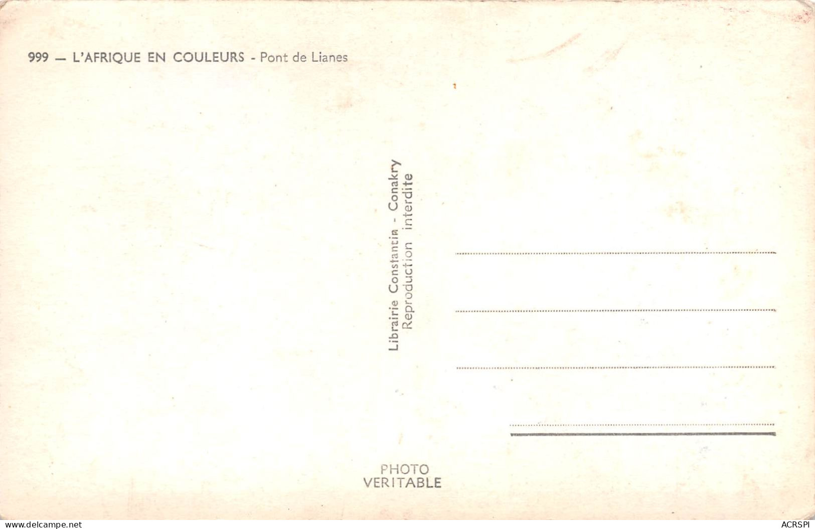 Un Pont De Lianes édition Constantine à CONAKRY  (Scan R/V) N° 76 \MR8001 - French Guinea