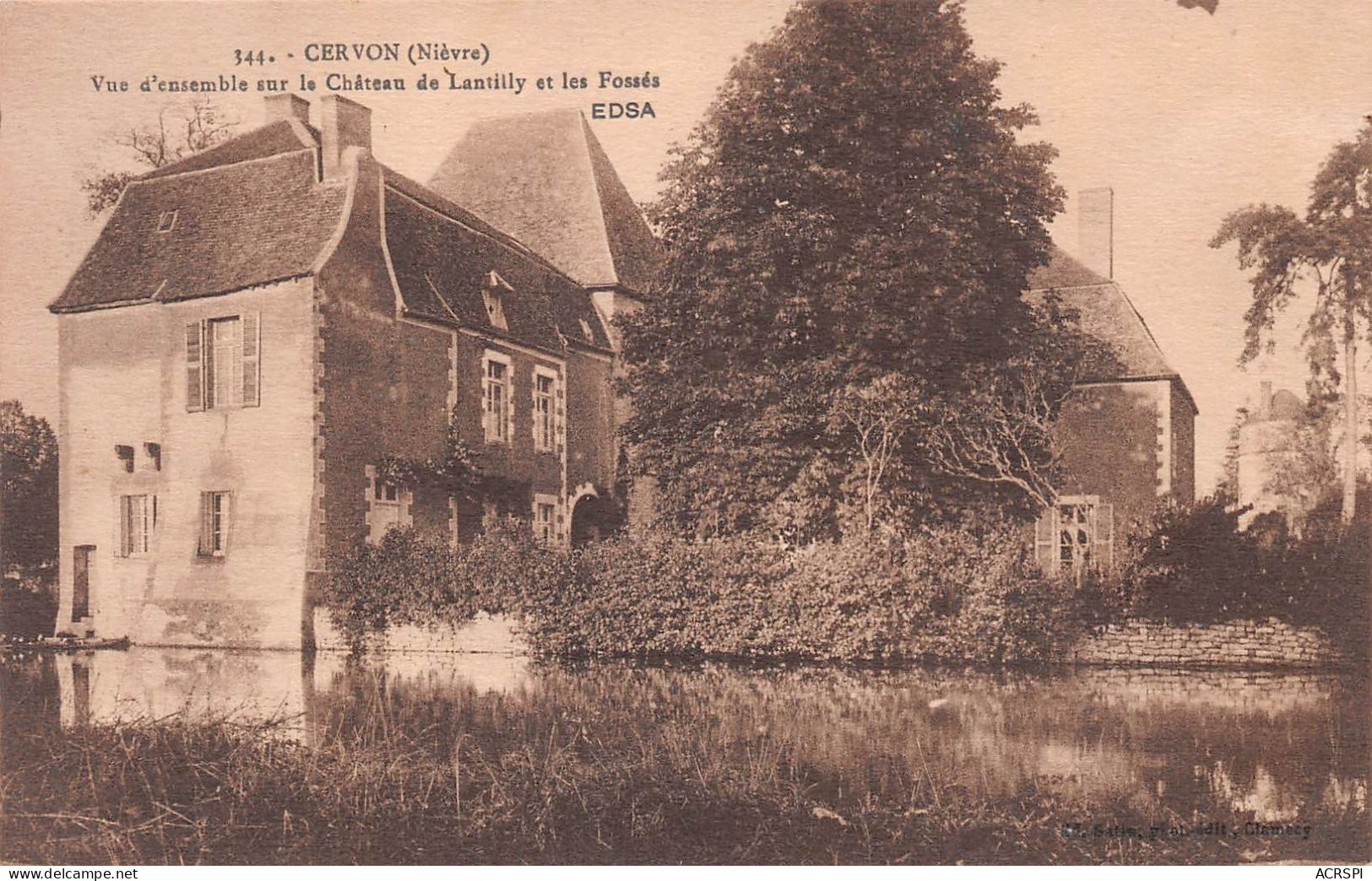 58 CERVON Vue D'ensemble Sur Le Chateau De Lantilly Et Les Fossés  éditions EDSA  (Scan R/V) N° 7 \MR8001 - Lormes