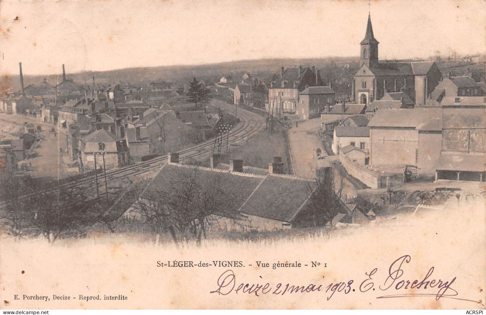 58 Saint-Léger-des-Vignes Vue Panoramique   édition Porchery à Decize (Scan R/V) N° 67 \MR8000 - Decize