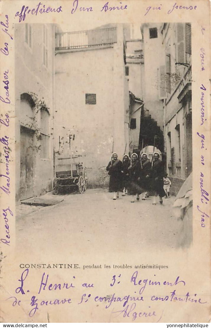 JUDAÏCA - JEWISH - ALGÉRIE - CONSTANTINE - Pendant Les Troubles - état Voir Scans Recto Et Verso - Jud-329 - Judaika