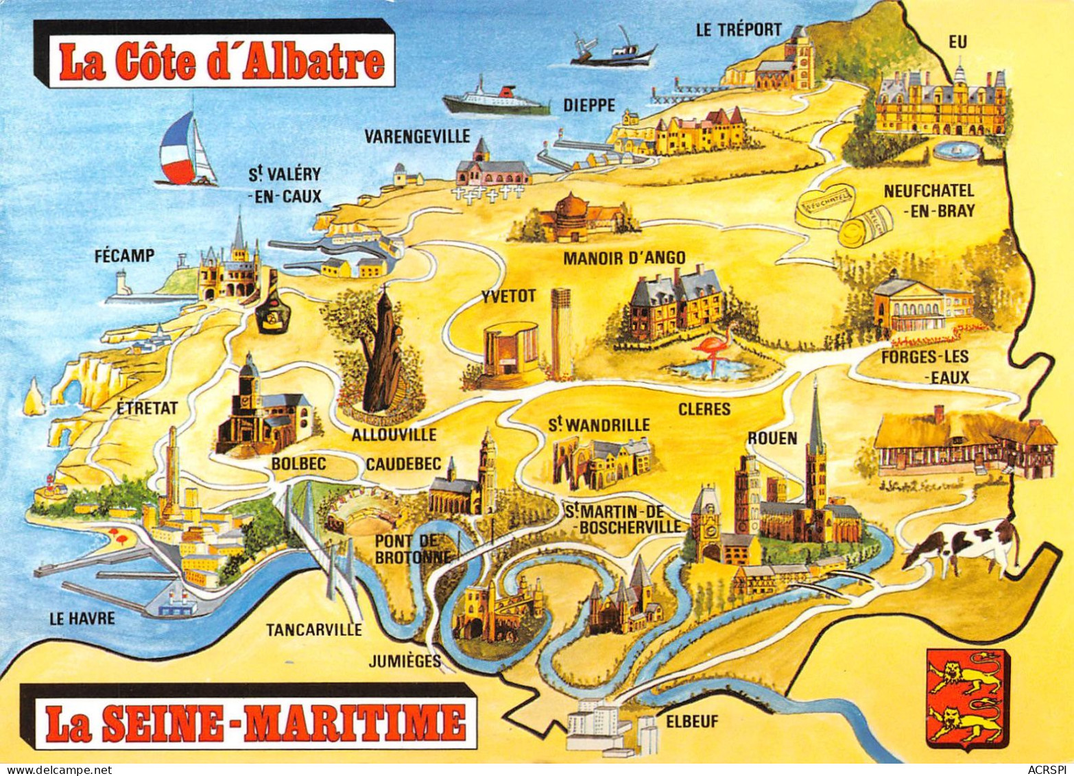 76  La Côte D'Albatre Seine Maritime Carte Map Plan Du Département   (scanR/V)   N° 22  MR8009 - Gournay-en-Bray