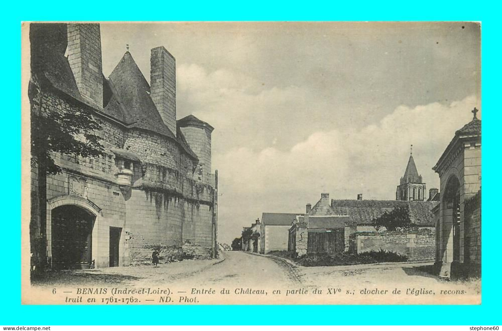 A900 / 495 37 - BENAIS Entrée Du Chateau Clocher De L'Eglise - Other & Unclassified