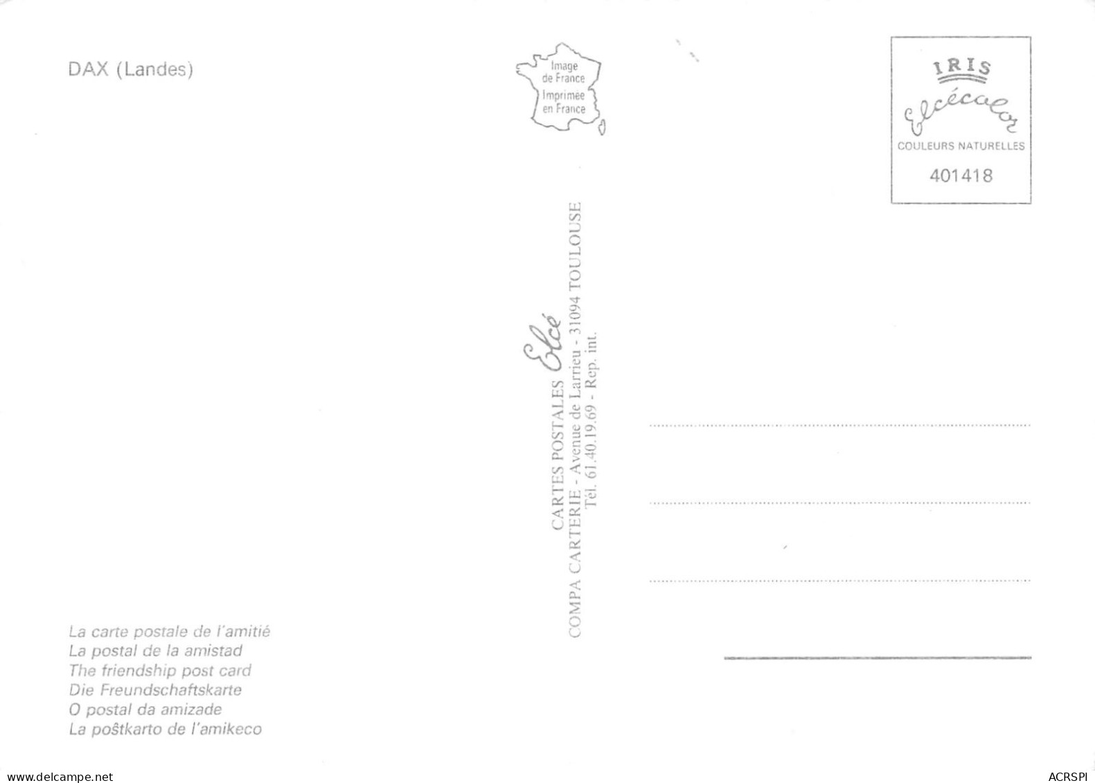 40  DAX Lac De CHRISTUS      (Scan R/V) N°  39   \MR8025 - Dax