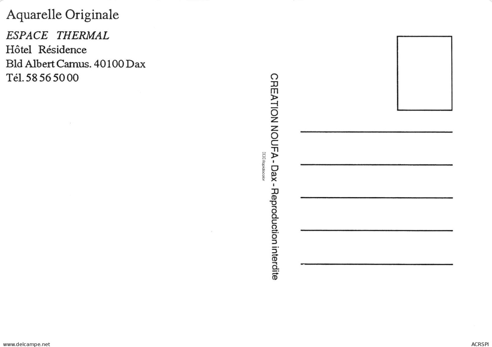 40   DAX    Espace Thermal Hotel Résidence Boulevard Albert CAMUS    (Scan R/V) N°   21   \MR8024 - Dax