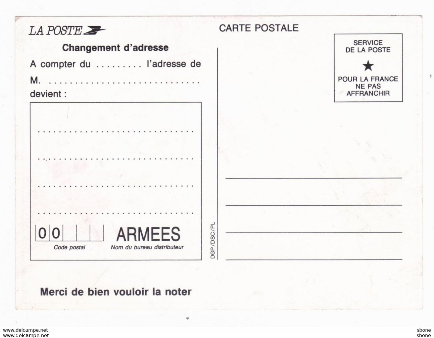 Carte En Franchise Militaire - Et Surtout N'oubliez Pas Notre Code Postal - Briefe U. Dokumente