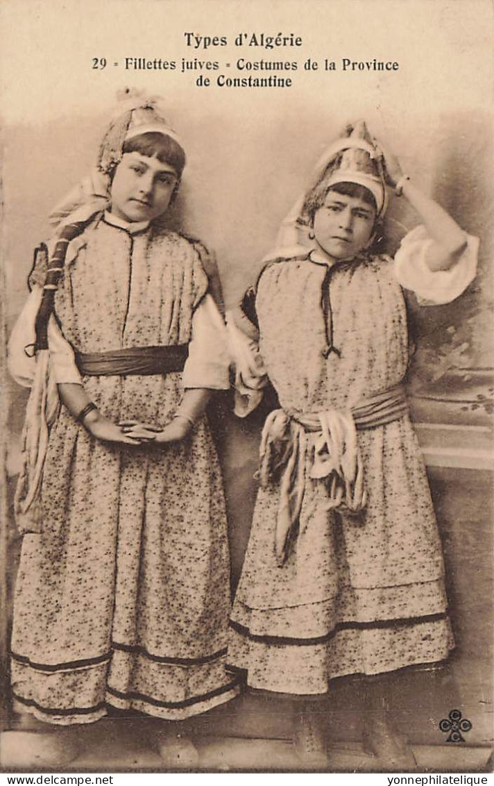 JUDAÏCA - JEWISH - ALGÉRIE - Types D'Algérie - Fillettes Juives - Costumes De La Province De CONSTANTINE - Jud-330 - Judaisme