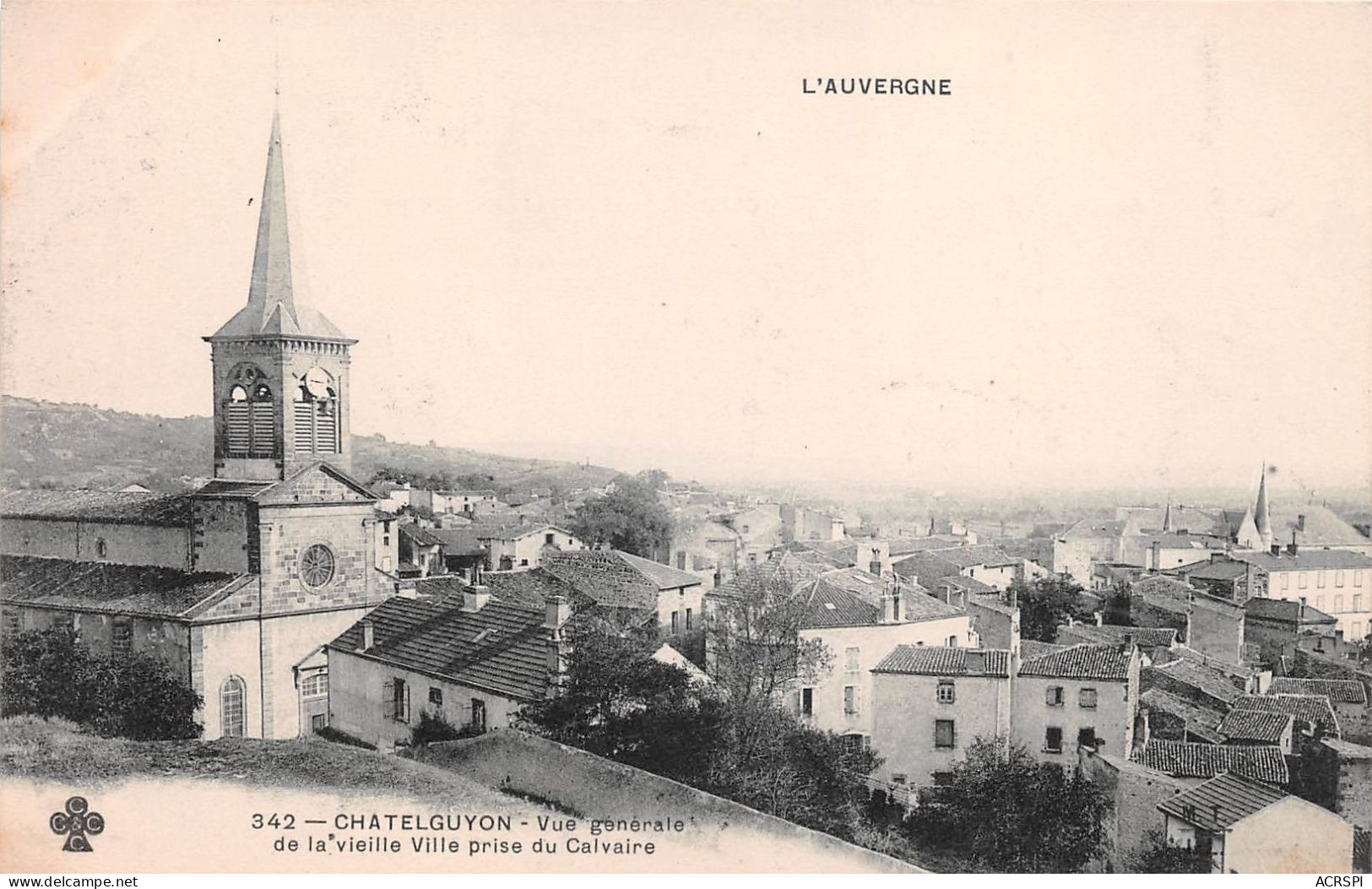 63   Châtel-Guyon  Vue D'ensemble Prise Du Calvaire Vieille Ville    (Scan R/V) N°   44    \MR8030 - Châtel-Guyon