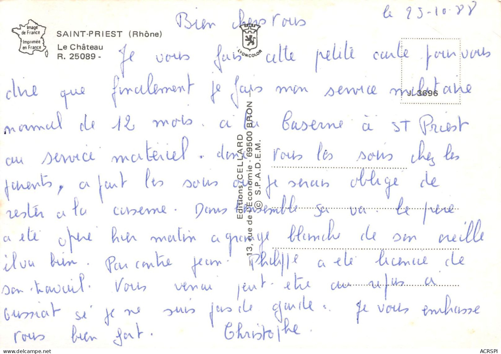 69  SAINT PRIEST  Le Chateau   (Scan R/V) N°    6   \MR8039 - Saint Priest
