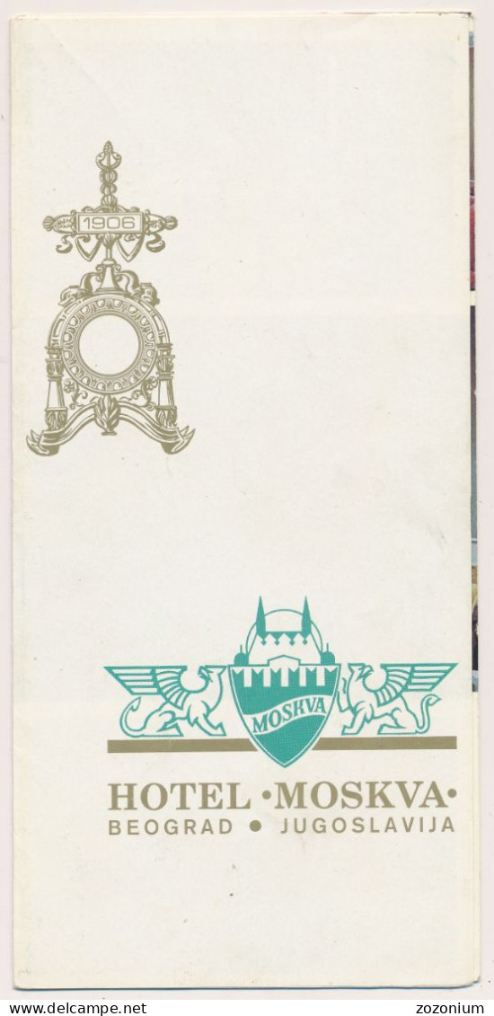 Hotel Moskva, Beograd, Serbia, Yugoslavia Vintage Turistic Brochure Old Prospect - Dépliants Turistici