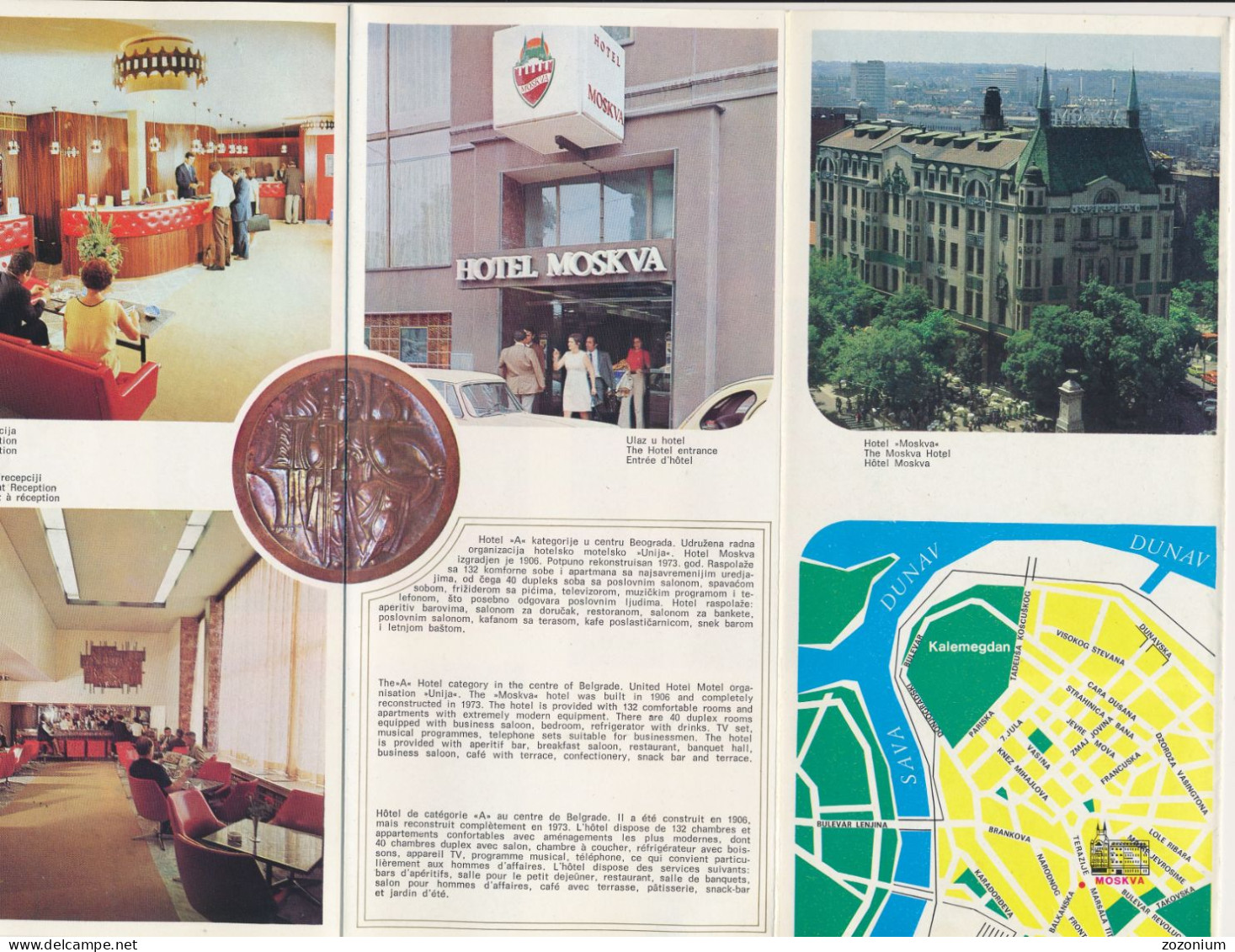 Hotel Moskva, Beograd, Serbia, Yugoslavia Vintage Turistic Brochure Old Prospect - Reiseprospekte