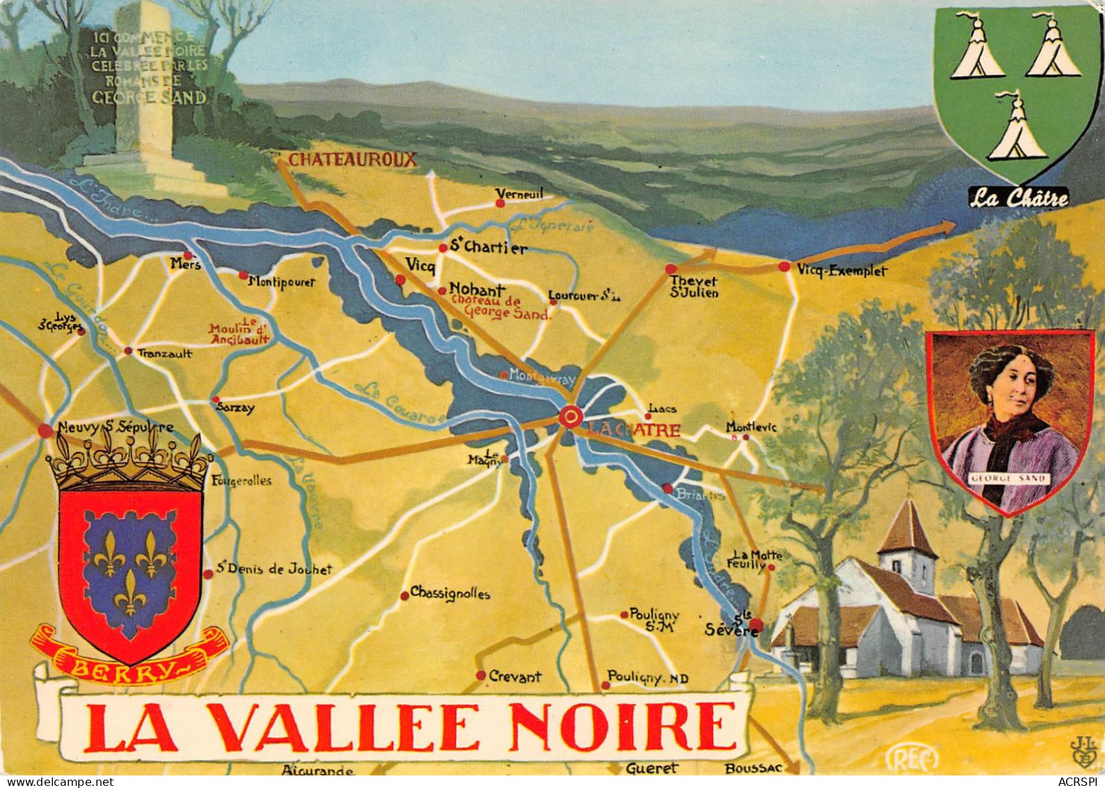 36 La Chatre Vallée Noire Indre BERRY  Carte Map Plan      (Scan R/V) N°      44       \MR8037 - La Chatre