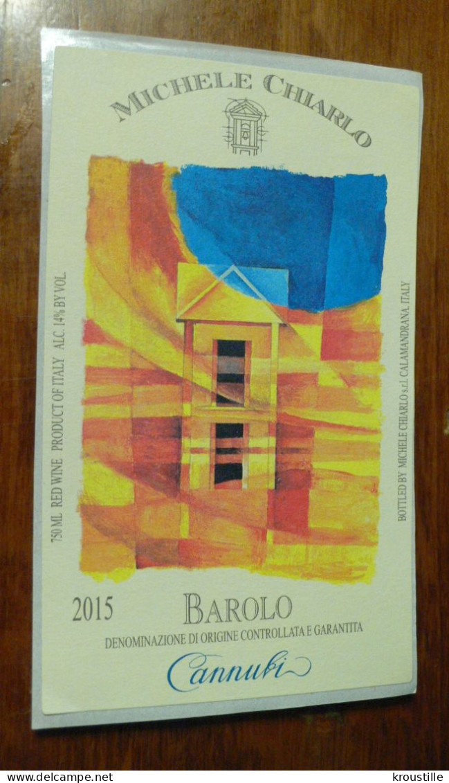 THEME PEINTURE : ETIQUETTE MICHELE CHIARLO - BAROLO 2015 (ITALIE) - NEUVE - Arte