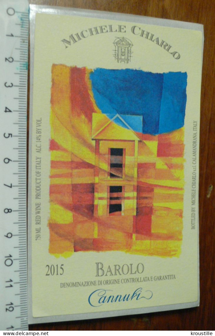 THEME PEINTURE : ETIQUETTE MICHELE CHIARLO - BAROLO 2015 (ITALIE) - NEUVE - Art