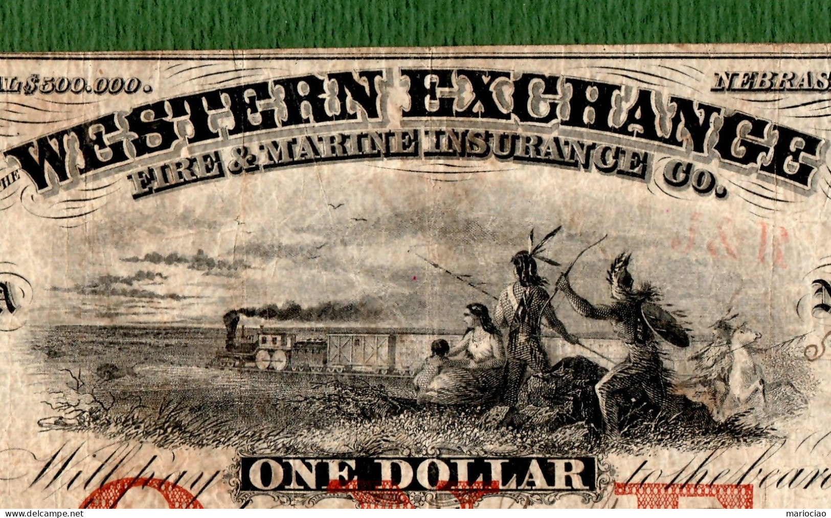USA Note Western Exchange $1 Omaha City, NEBRASKA 1856 N.5890 ISSUED !!! - Andere & Zonder Classificatie