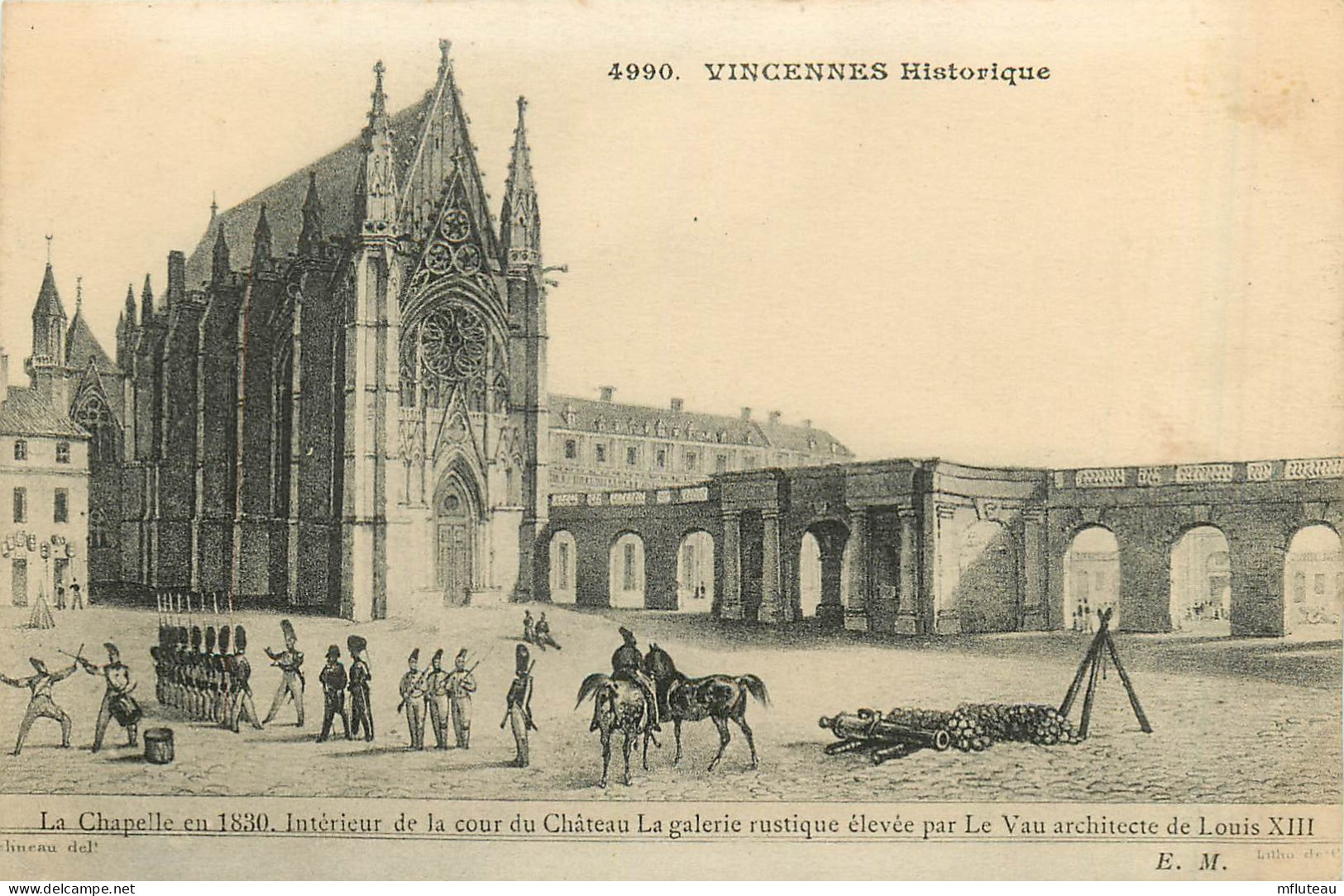 94* VINCENNES –la Chapelle En 1830 – Interieur Cour Du Chateau  RL29,1235 - Vincennes