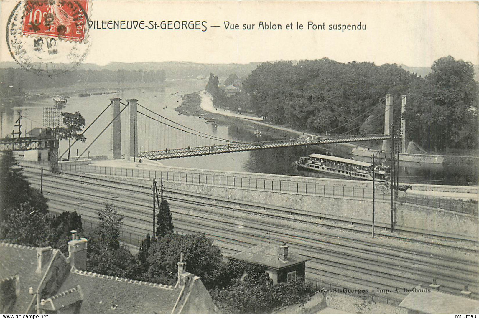 94* VILLENEUVE ST GEORGES  Vue Sur Ablon – Pont Suspendu    RL29,1126 - Villeneuve Saint Georges