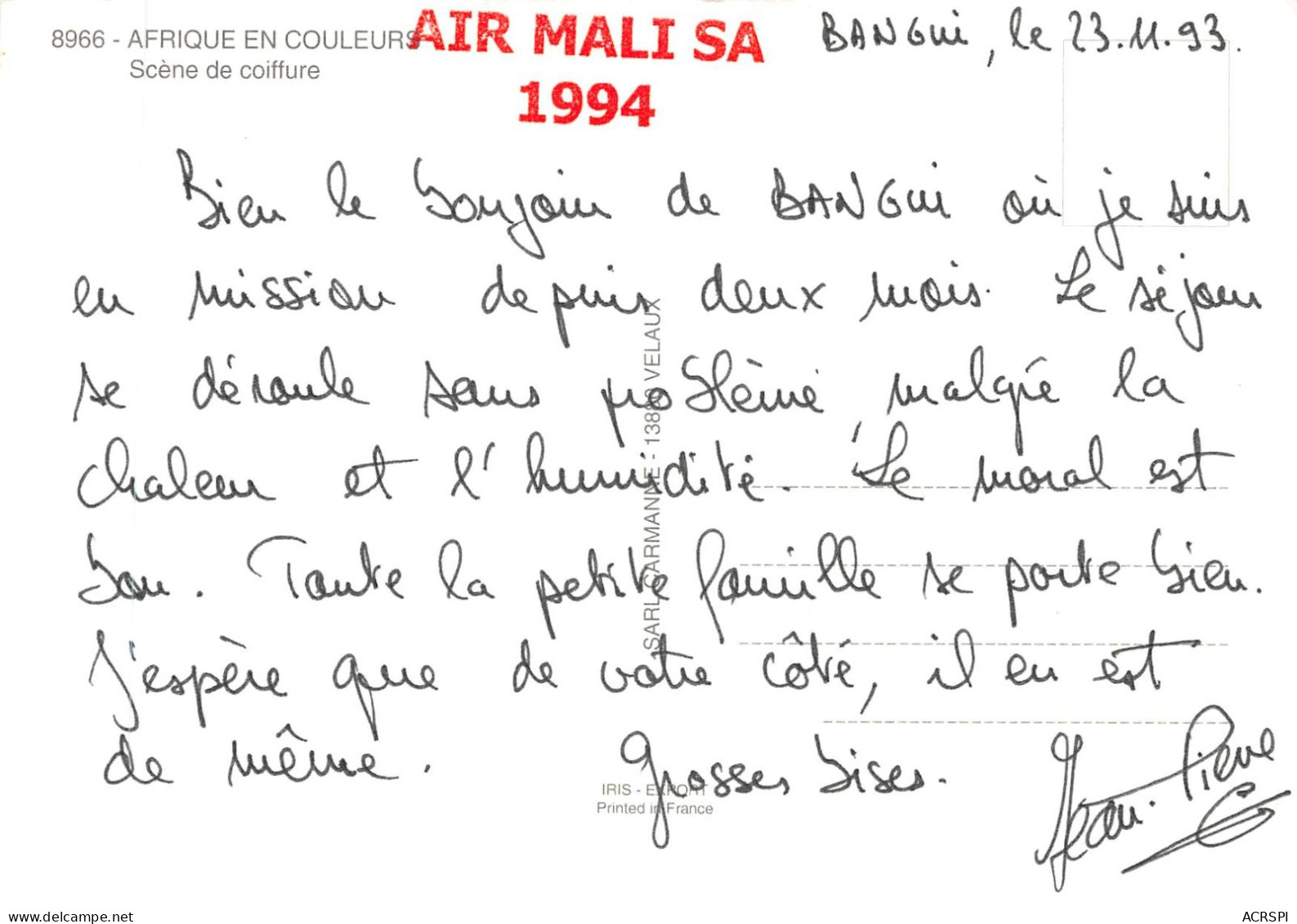 MALI 1994  Scène De Coiffure à Bangui            (Scan R/V) N°    36   \MR8053 - Mali