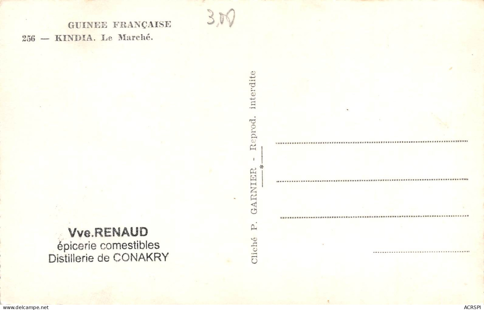 GUINEE CONAKRY    KINDIA  Le Marché   (Scan R/V) N°   3   \MR8053 - French Guinea