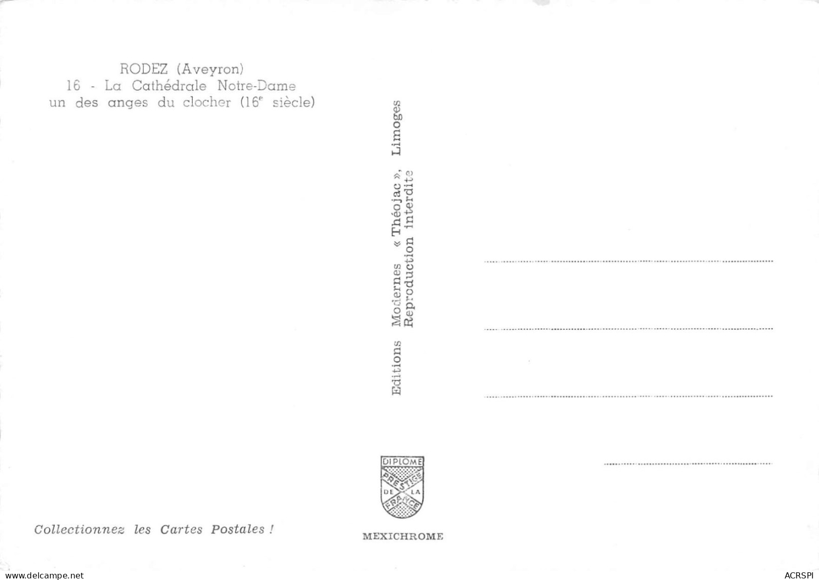 12 RODEZ   La Cathédrale  Ange Du Clocher            (Scan R/V) N°   7   \MR8051 - Rodez