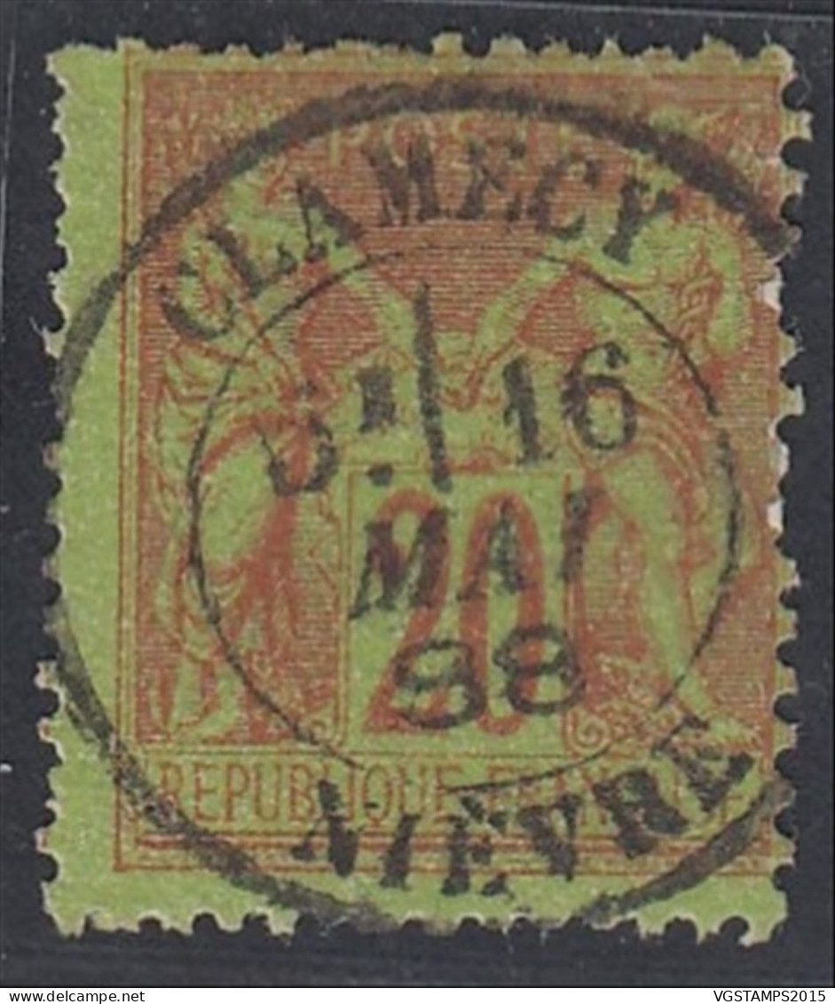 France 1884 - Timbre Oblitéré. Yvert Nr.: 96.  Oblitéré CLAMECY Central Superb. Petits Défauts .... (EB) AR-02742 - 1876-1898 Sage (Tipo II)