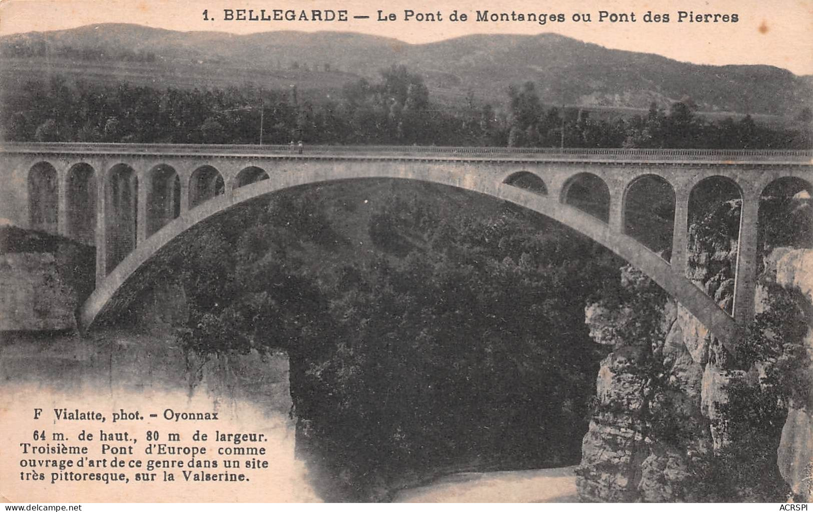 01 BELLEGARDE  Sur  VALSERINE   Le Pont De Montanges Ou Pont Des Pierres   (Scan R/V) N°   24   \MR8060 - Bellegarde-sur-Valserine