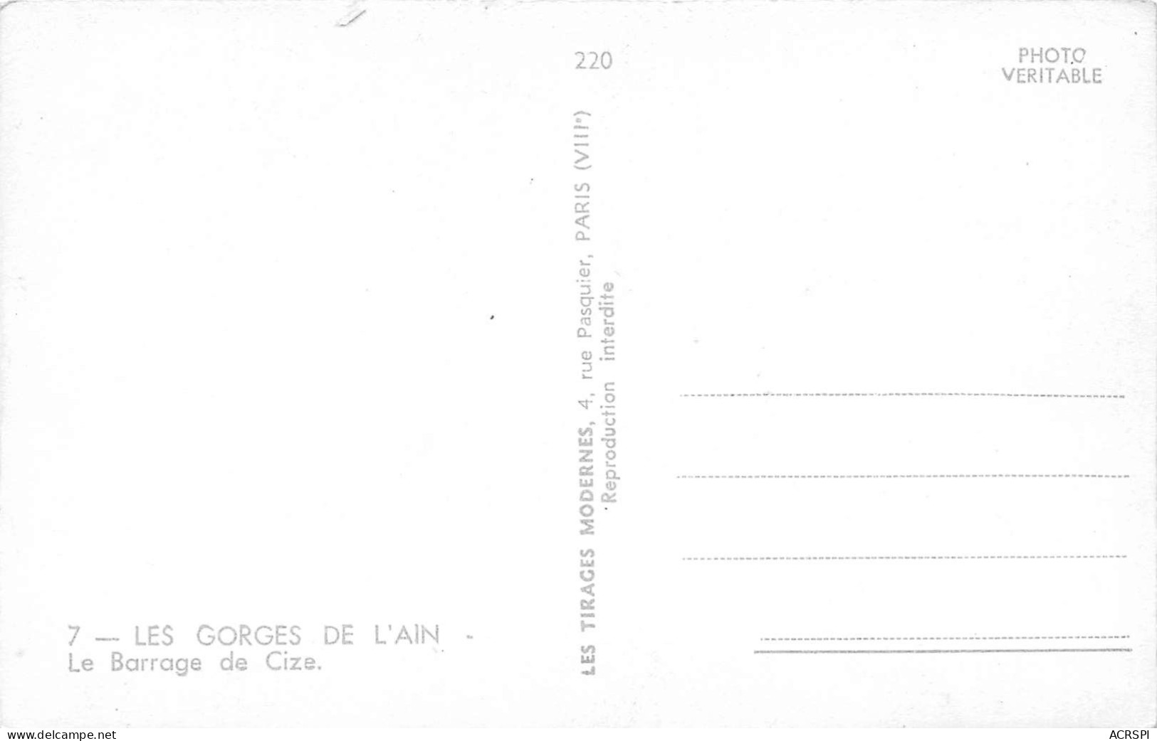 01 GENISSIAT  lot de  23 cartes sur le barrage  (Scan R/V) N°   3   \MR8061