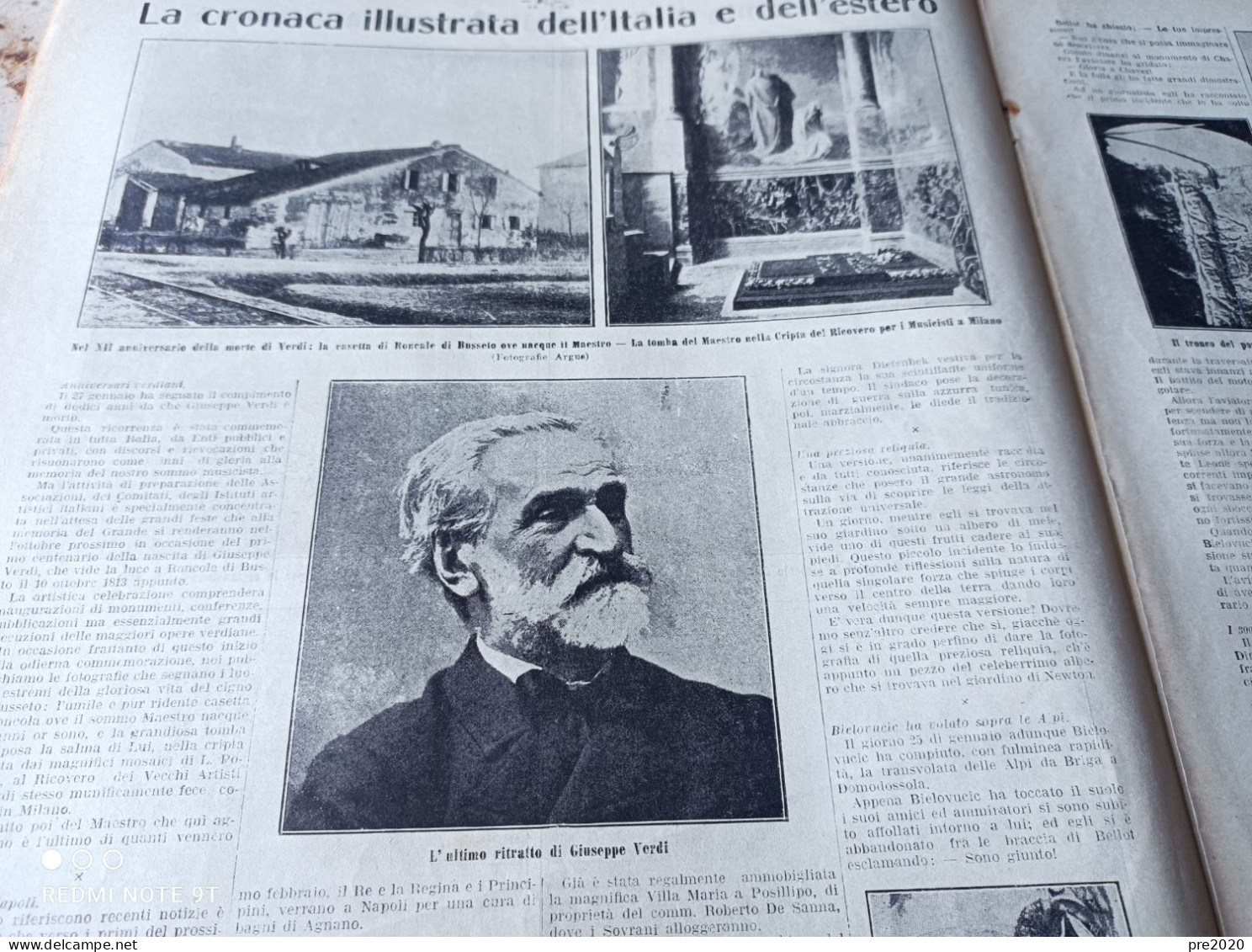 LA TRIBUNA ILLUSTRATA 1913 RONCOLE DI BUSSETO GIUSEPPE VERDI SANLURI CAGLIARI - Other & Unclassified