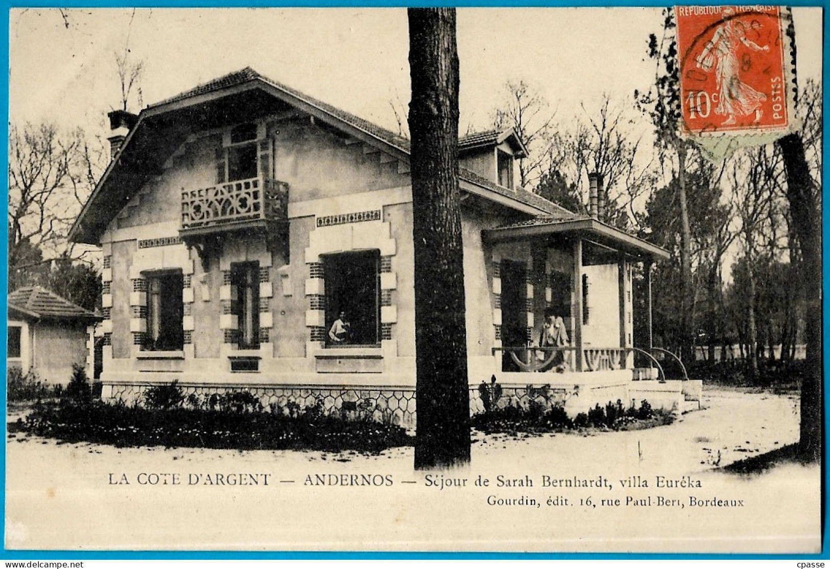 CPA 33 ANDERNOS - Séjour De Sarah Bernhardt, Villa Eureka ° Gourdin édit. - Andernos-les-Bains