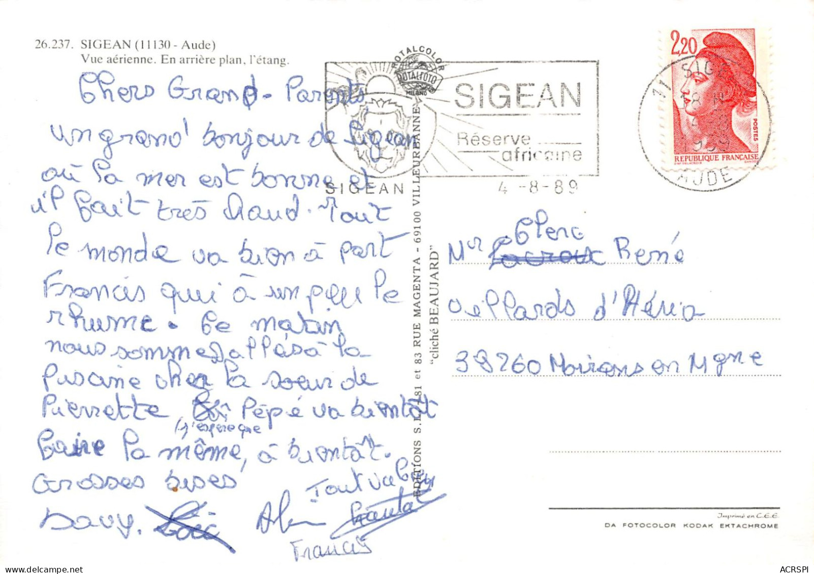 11  SIGEAN  Vue Aérienne     (Scan R/V) N°   33   \MR8085 - Sigean