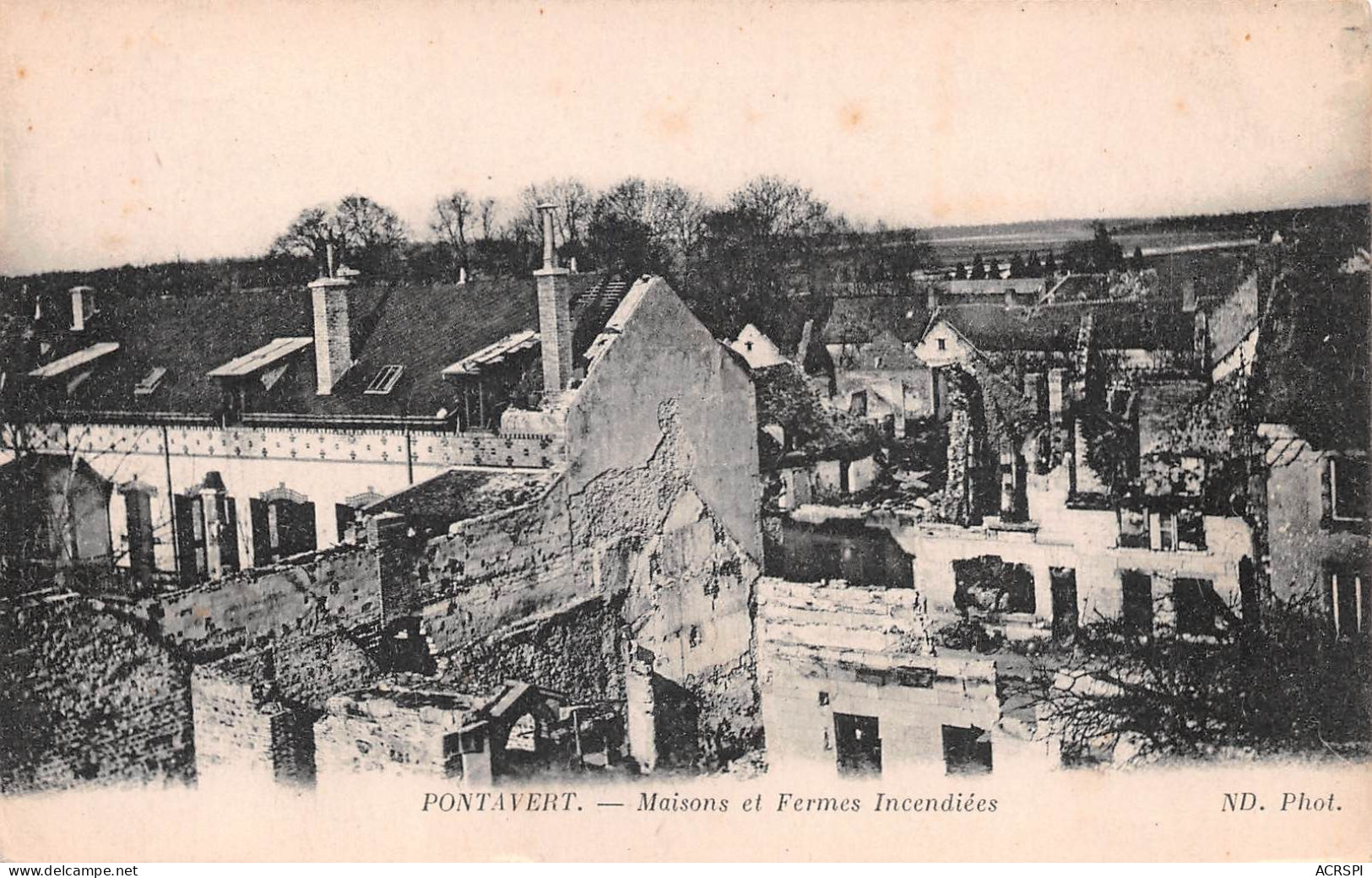 02   PONTAVERT  Maisons Et Fermes Incendiées      (Scan R/V) N°   18   \MR8085 - Laon