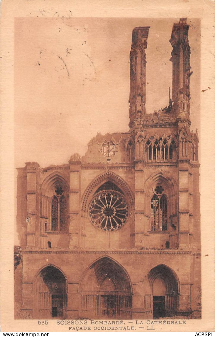 02  SOISSONS    La Cathédrale    Façade Occidentale           (Scan R/V) N°  46   \MR8084 - Soissons