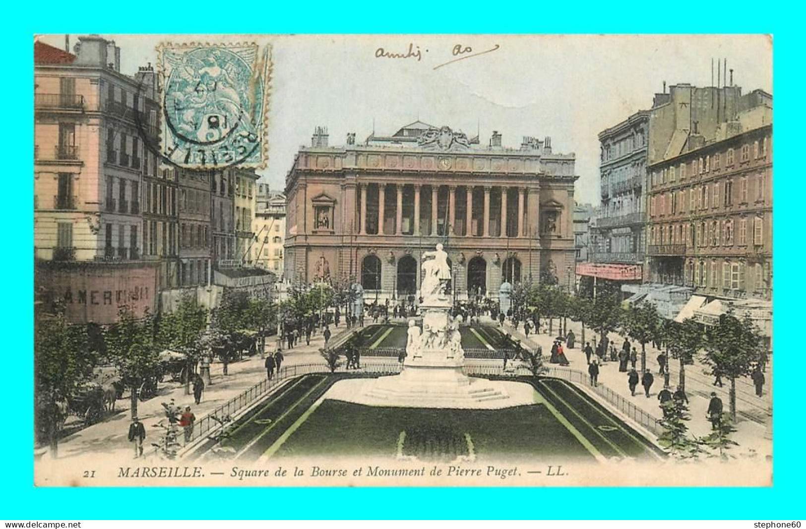 A888 / 027 13 - MARSEILLE Square De La Bourse Et Monument De Pierre Puget - Non Classés