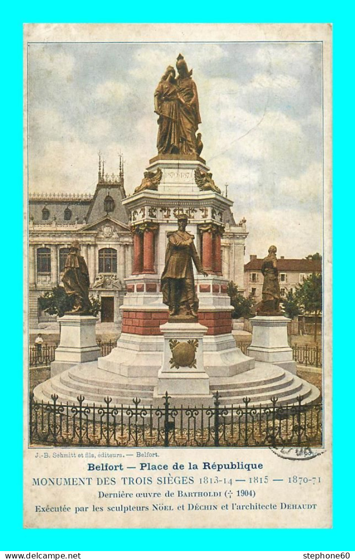 A886 / 607 90 - BELFORT Place De La Republique Monument Des Trois Sieges - Andere & Zonder Classificatie